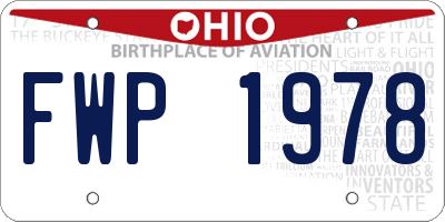 OH license plate FWP1978