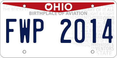 OH license plate FWP2014