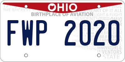 OH license plate FWP2020