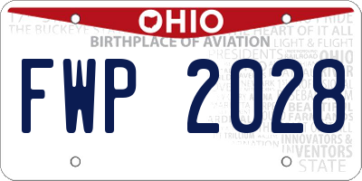 OH license plate FWP2028