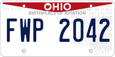 OH license plate FWP2042
