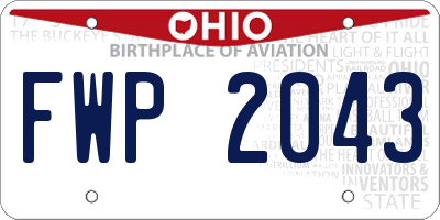 OH license plate FWP2043