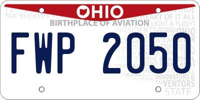 OH license plate FWP2050