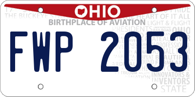 OH license plate FWP2053