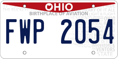 OH license plate FWP2054