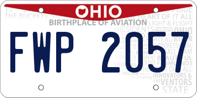 OH license plate FWP2057