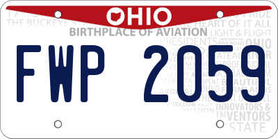 OH license plate FWP2059