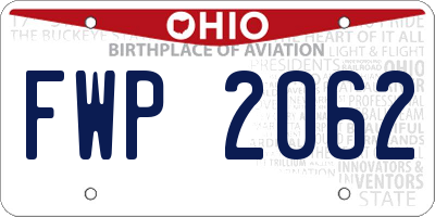 OH license plate FWP2062