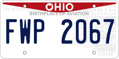 OH license plate FWP2067