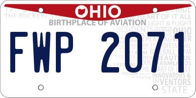 OH license plate FWP2071