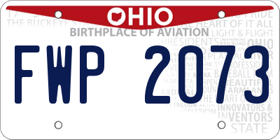 OH license plate FWP2073