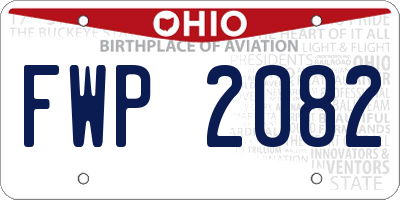 OH license plate FWP2082