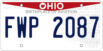 OH license plate FWP2087