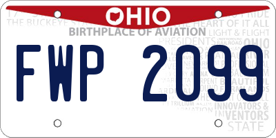 OH license plate FWP2099