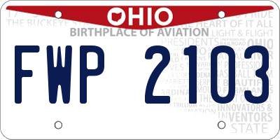 OH license plate FWP2103
