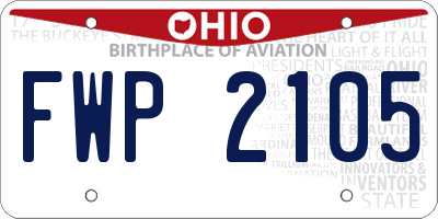 OH license plate FWP2105