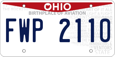 OH license plate FWP2110