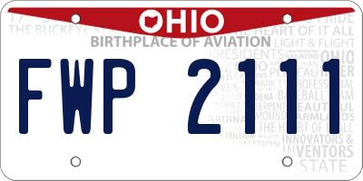 OH license plate FWP2111
