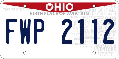 OH license plate FWP2112