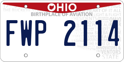 OH license plate FWP2114