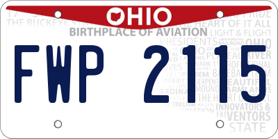 OH license plate FWP2115