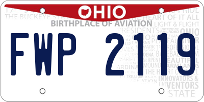 OH license plate FWP2119