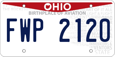 OH license plate FWP2120