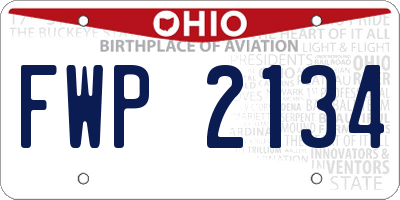 OH license plate FWP2134