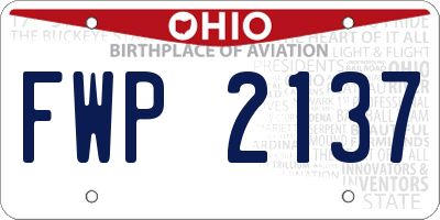 OH license plate FWP2137