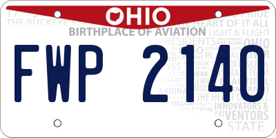 OH license plate FWP2140