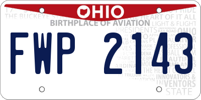 OH license plate FWP2143