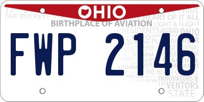 OH license plate FWP2146