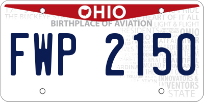 OH license plate FWP2150