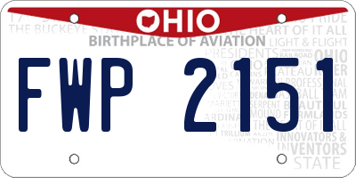 OH license plate FWP2151