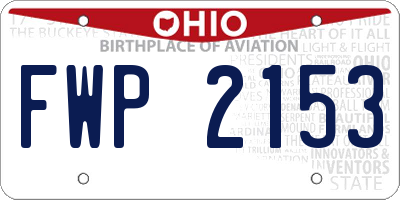 OH license plate FWP2153