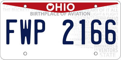 OH license plate FWP2166