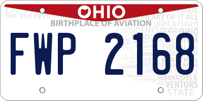 OH license plate FWP2168