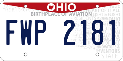 OH license plate FWP2181
