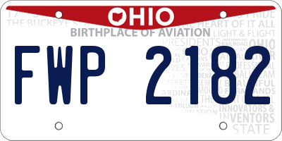 OH license plate FWP2182