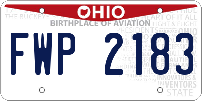 OH license plate FWP2183