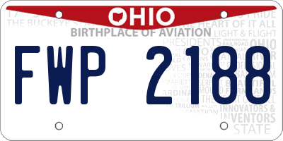 OH license plate FWP2188