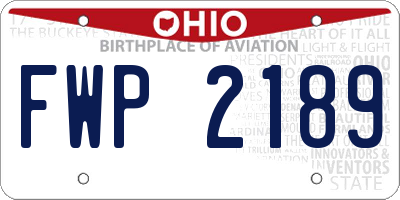OH license plate FWP2189
