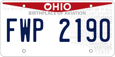 OH license plate FWP2190