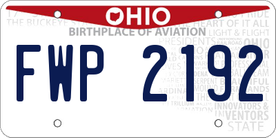 OH license plate FWP2192