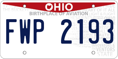 OH license plate FWP2193