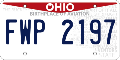 OH license plate FWP2197
