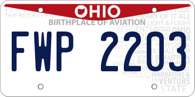 OH license plate FWP2203