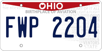 OH license plate FWP2204