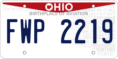 OH license plate FWP2219