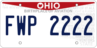 OH license plate FWP2222